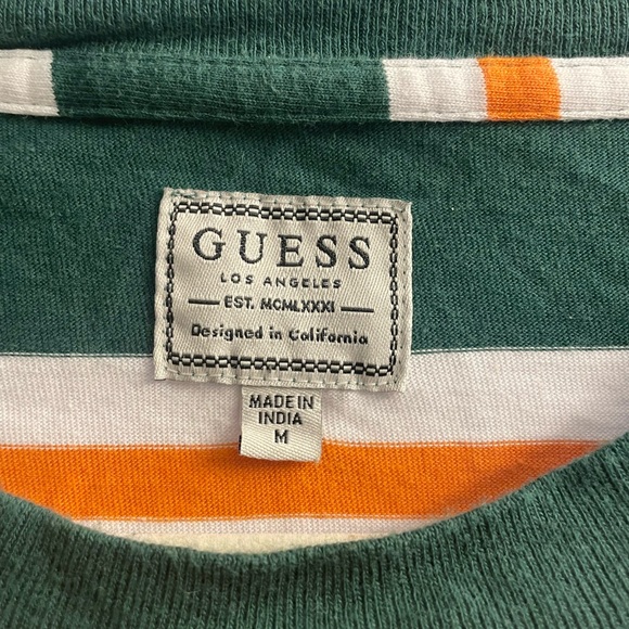 Guess green and orange Striped Tee - Picture 3 of 3